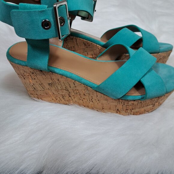 Marc Fisher Suede Wedge Sandals Size 8.5 - Picture 1 of 12